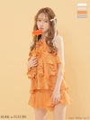 ROBE de FLEURS ローブドフルール 【XSサイズあり】 ローズモチーフホルターフレアセットアップミニキャバドレス fm4912-c