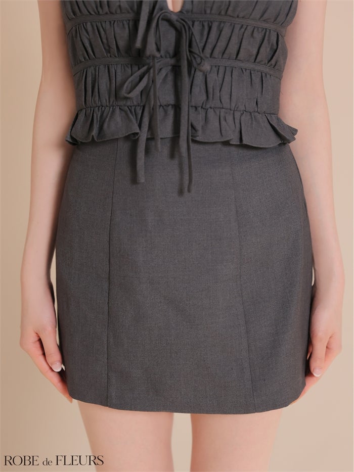 ROBE de FLEURS ローブドフルール 【XSサイズあり】 バストカットギャザーセットアップタイトミニキャバドレス fm4650