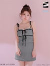ROBE de FLEURS ローブドフルール 【XSサイズあり】 スパンコールギャザーリボンセットアップミニキャバドレス fm4366