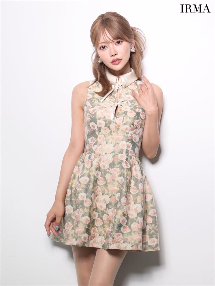 【5月下旬頃入荷予定】IRMA イルマ フラワー/ゴブラン/フレア ワンピース ir61130-c