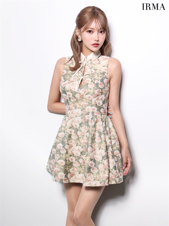 【5月下旬頃入荷予定】IRMA イルマ フラワー/ゴブラン/フレア ワンピース ir61130-c