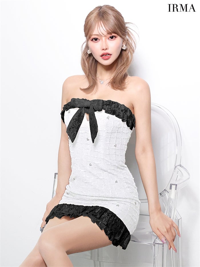 【5月下旬頃入荷予定】IRMA イルマ フクレニット/バイカラー/ベア ワンピース ir61132-c