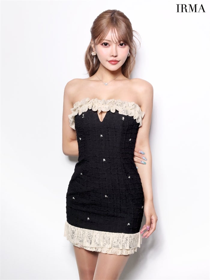 【5月下旬頃入荷予定】IRMA イルマ フクレニット/バイカラー/ベア ワンピース ir61132-c