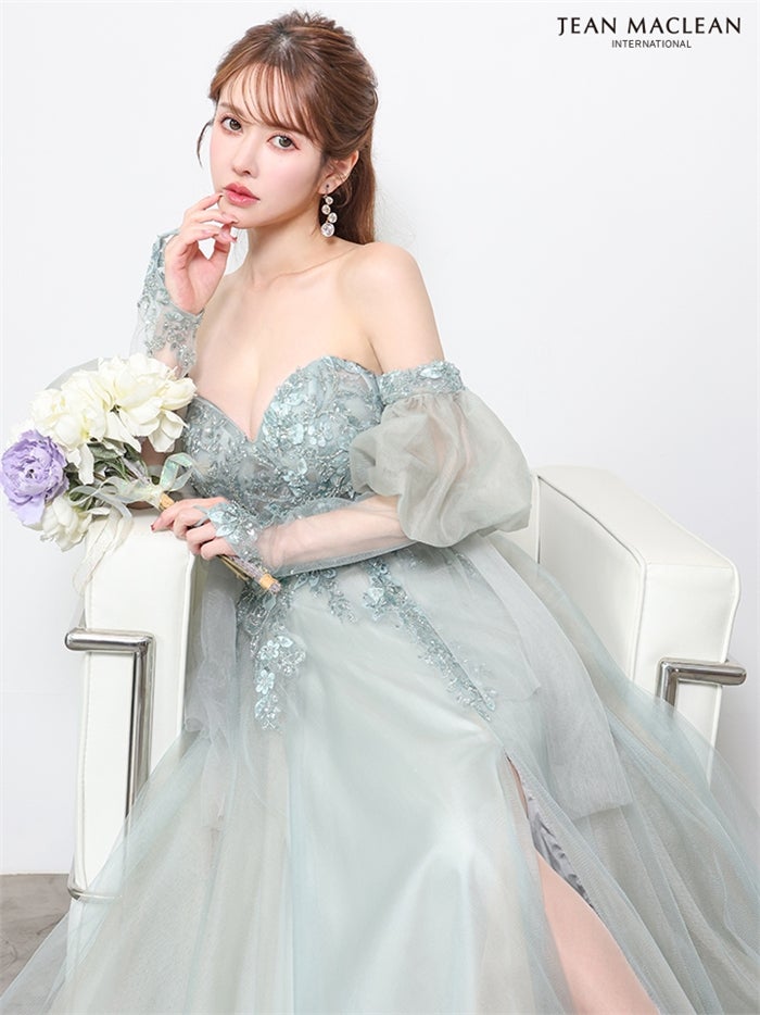 【5月下旬頃入荷予定】JEAN MACLEAN IRMA イルマ スパンコール/ロングスリーブ/ロングドレス ir61123-c