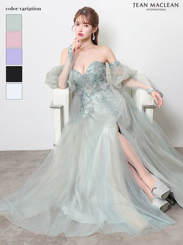 【5月下旬頃入荷予定】JEAN MACLEAN IRMA イルマ スパンコール/ロングスリーブ/ロングドレス ir61123-c