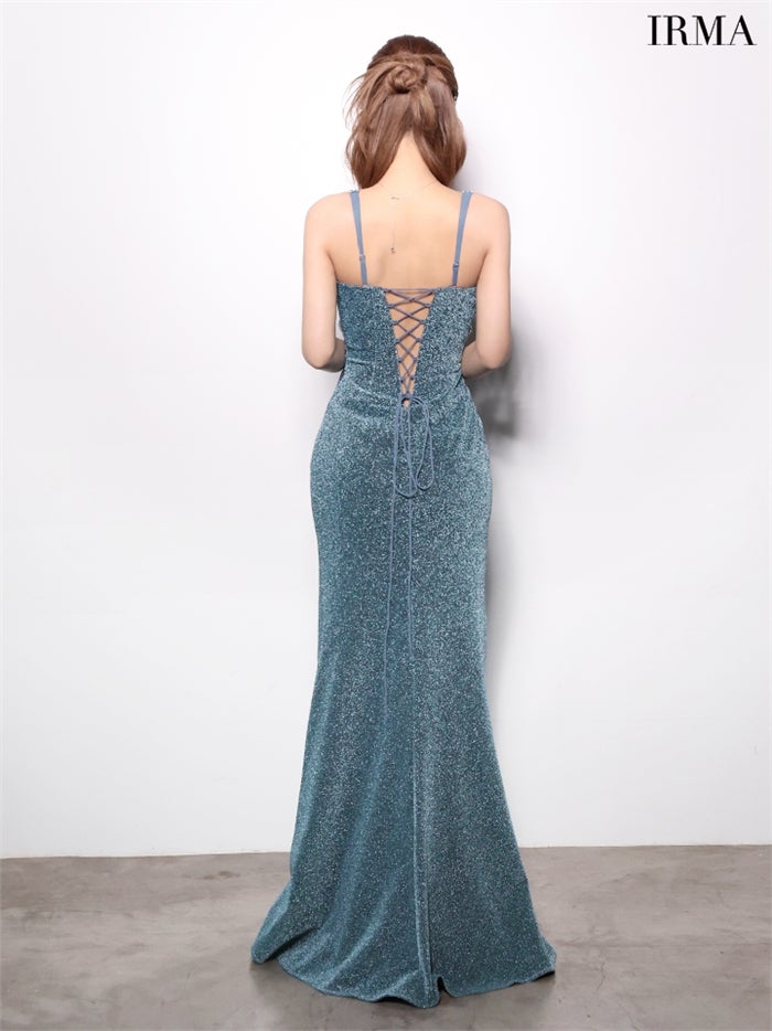 【5月下旬頃入荷予定】JEAN MACLEAN ラメニット/スリット入り/LongDress/ロングドレス ir61142-c