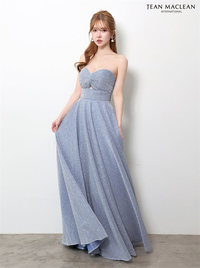 【5月下旬頃入荷予定】JEAN MACLEAN ラメ/ベアトップ/ロングドレス ir61145-c