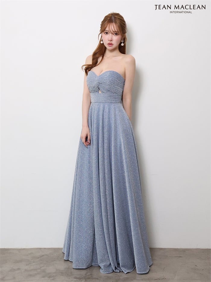 【5月下旬頃入荷予定】JEAN MACLEAN ラメ/ベアトップ/ロングドレス ir61145-c