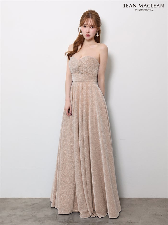 【5月下旬頃入荷予定】JEAN MACLEAN ラメ/ベアトップ/ロングドレス ir61145-c