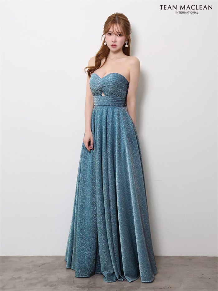 【5月下旬頃入荷予定】JEAN MACLEAN ラメ/ベアトップ/ロングドレス ir61145-c