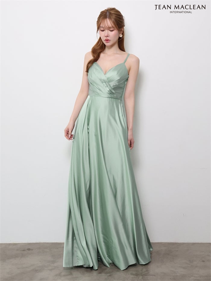 【5月下旬頃入荷予定】JEAN MACLEAN サテン/スリット入り/ロングドレス ir61146-c