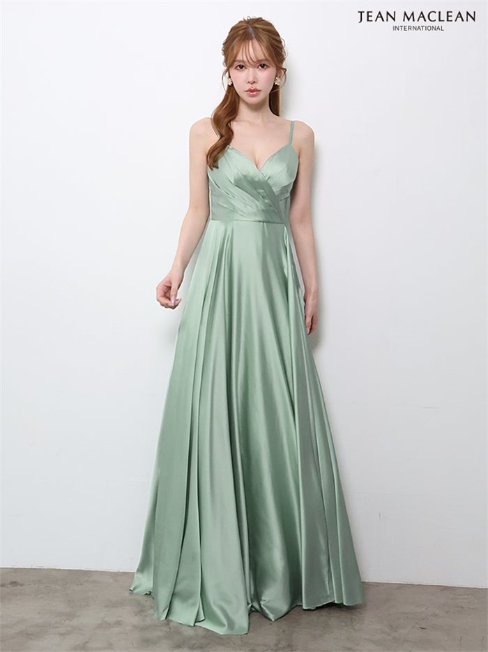 【5月下旬頃入荷予定】JEAN MACLEAN サテン/スリット入り/ロングドレス ir61146-c