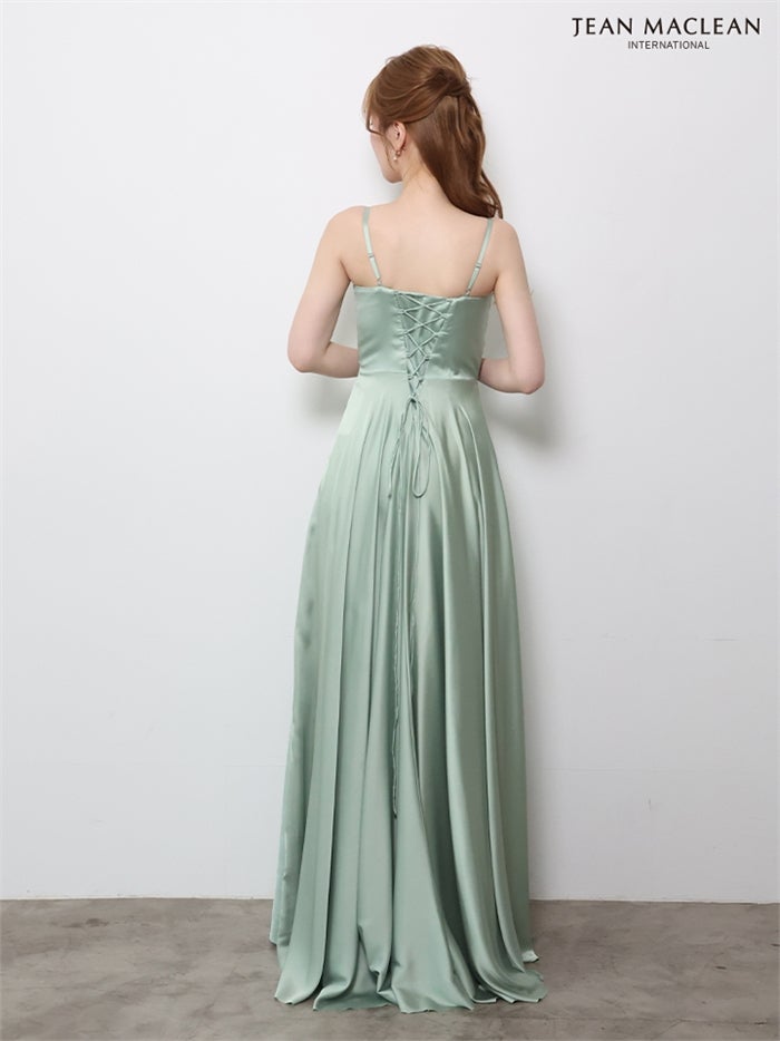 【5月下旬頃入荷予定】JEAN MACLEAN サテン/スリット入り/ロングドレス ir61146-c