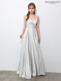 【5月下旬頃入荷予定】JEAN MACLEAN サテン/スリット入り/ロングドレス ir61146-c
