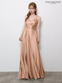【5月下旬頃入荷予定】JEAN MACLEAN サテン/スリット入り/ロングドレス ir61146-c