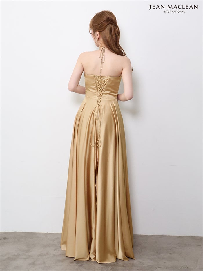 【5月下旬頃入荷予定】JEAN MACLEAN サテン/リボン付き/ロングドレス ir61147-c