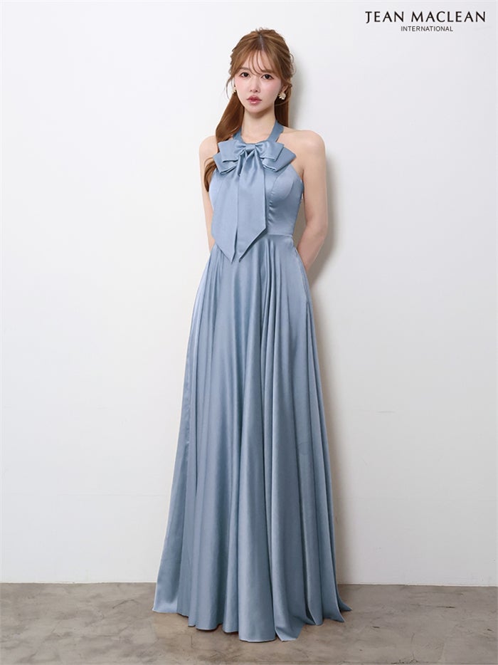 【5月下旬頃入荷予定】JEAN MACLEAN サテン/リボン付き/ロングドレス ir61147-c