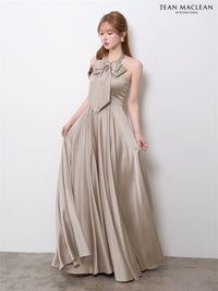 【5月下旬頃入荷予定】JEAN MACLEAN サテン/リボン付き/ロングドレス ir61147-c