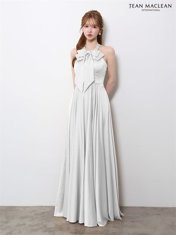 【5月下旬頃入荷予定】JEAN MACLEAN サテン/リボン付き/ロングドレス ir61147-c