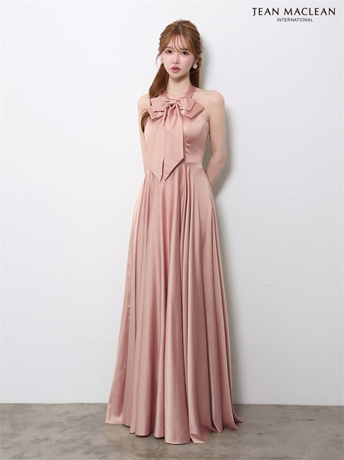 【5月下旬頃入荷予定】JEAN MACLEAN サテン/リボン付き/ロングドレス ir61147-c