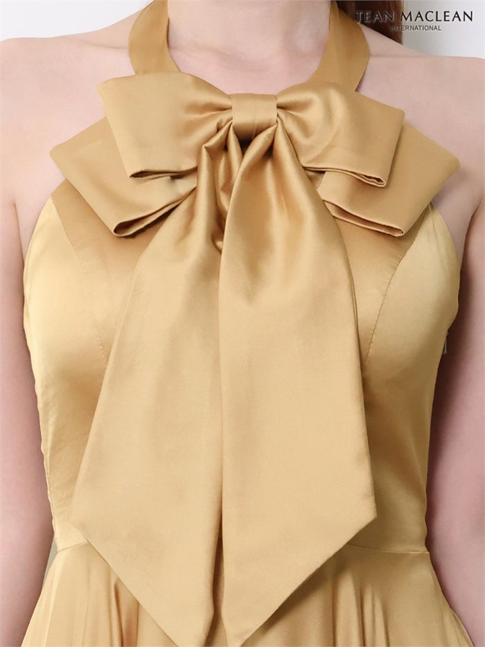 【5月下旬頃入荷予定】JEAN MACLEAN サテン/リボン付き/ロングドレス ir61147-c