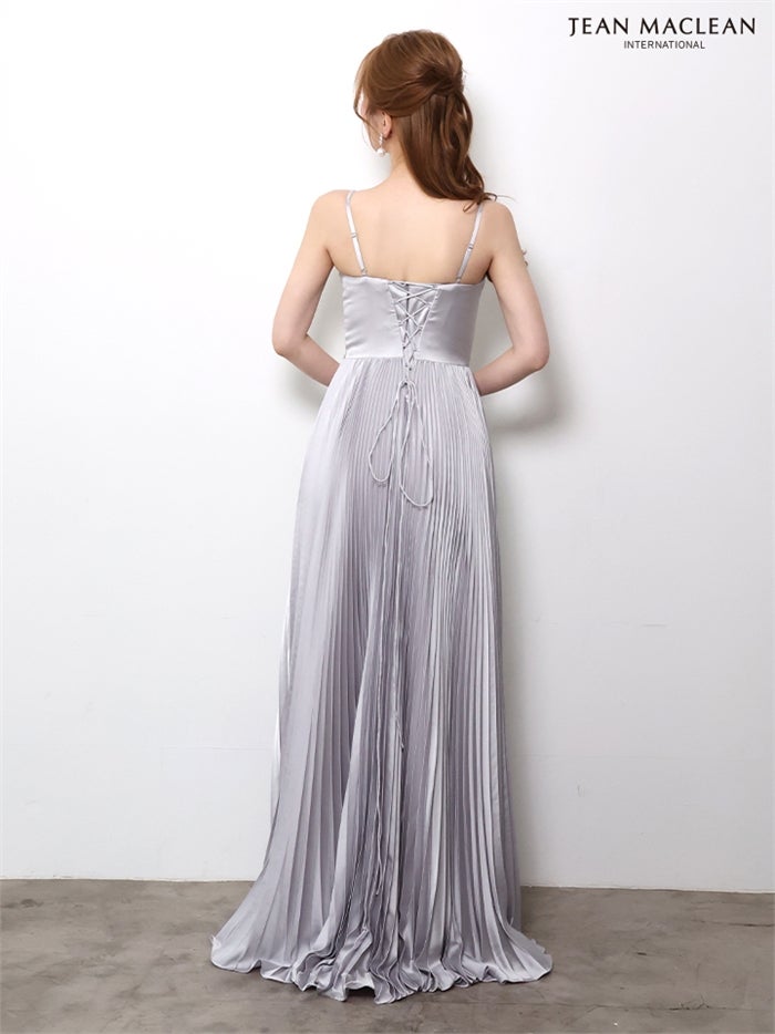 【5月下旬頃入荷予定】JEAN MACLEAN サテン/プリーツスカート/ロングドレスir61148-c
