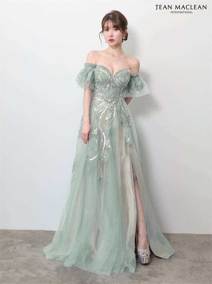 【5月下旬頃入荷予定】JEAN MACLEAN JEAN MACLEAN ベア/プリンセス/パフスリーブ付き/レース/ロングドレス ir61150-c