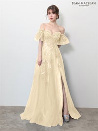 【5月下旬頃入荷予定】JEAN MACLEAN JEAN MACLEAN ベア/プリンセス/パフスリーブ付き/レース/ロングドレス ir61150-c