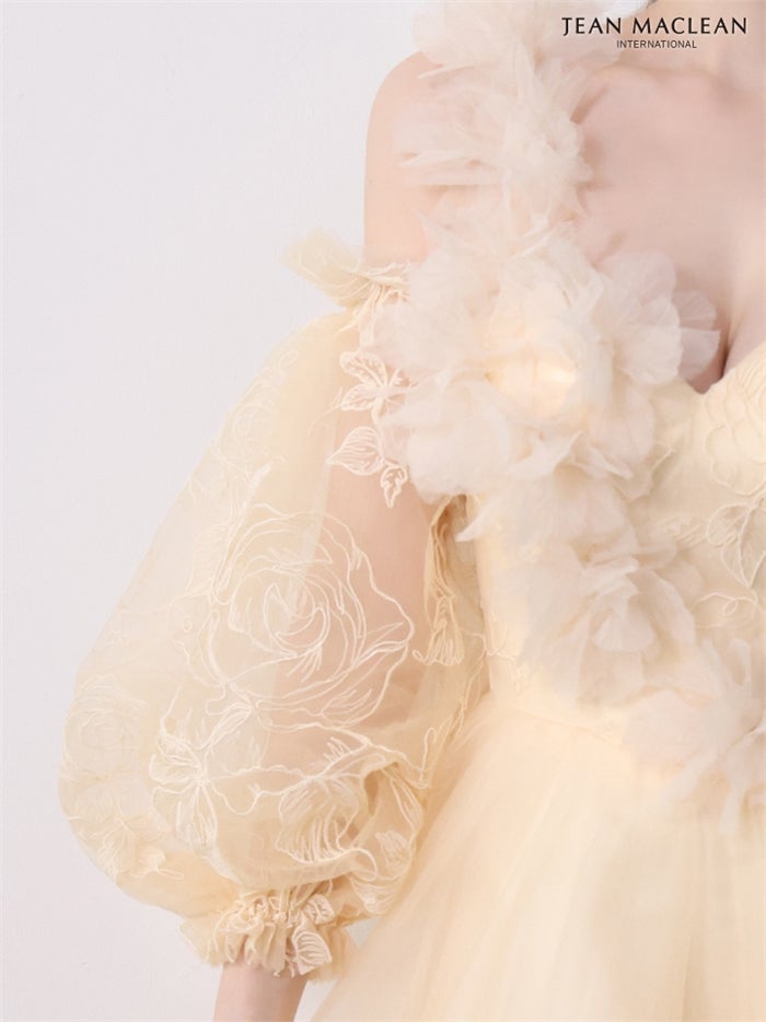 【5月下旬頃入荷予定】JEAN MACLEAN JEAN MACLEAN ベア/プリンセス/パフスリーブ付き/レース/ロングドレス ir61151-c