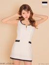 ROBE de FLEURS ローブドフルール 【XSサイズあり】 クロシェニットレース台形ミニキャバドレス fm4669-c