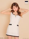 ROBE de FLEURS ローブドフルール 【XSサイズあり】 クロシェニットレース台形ミニキャバドレス fm4669