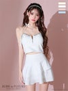 ROBE de FLEURS ローブドフルール アシンメトリーリボンティアードフリルミニキャバドレス fm3777