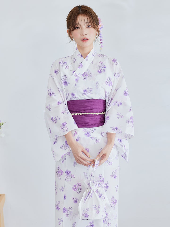 【4点セット】Malymoon マリームーン 水彩プティフラワー2way浴衣 mlyk-25-10316