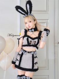 【9点セット】Malymoon マリームーンメルトニットバニーファーセットアップ mlcs25005