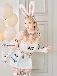 【9点セット】Malymoon マリームーンメルトニットバニーファーセットアップ mlcs25005