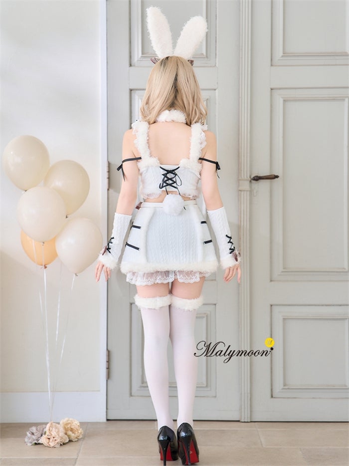 【9点セット】Malymoon マリームーンメルトニットバニーファーセットアップ mlcs25005