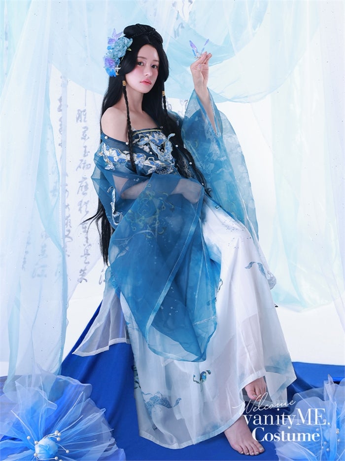 【4点セット】晴藍｜中国コスプレ・漢服衣装 天女 ブルー vcsot-26012