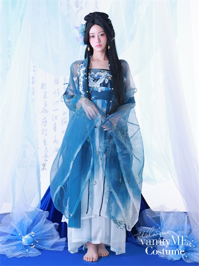 【4点セット】晴藍｜中国コスプレ・漢服衣装 天女 ブルー vcsot-26012