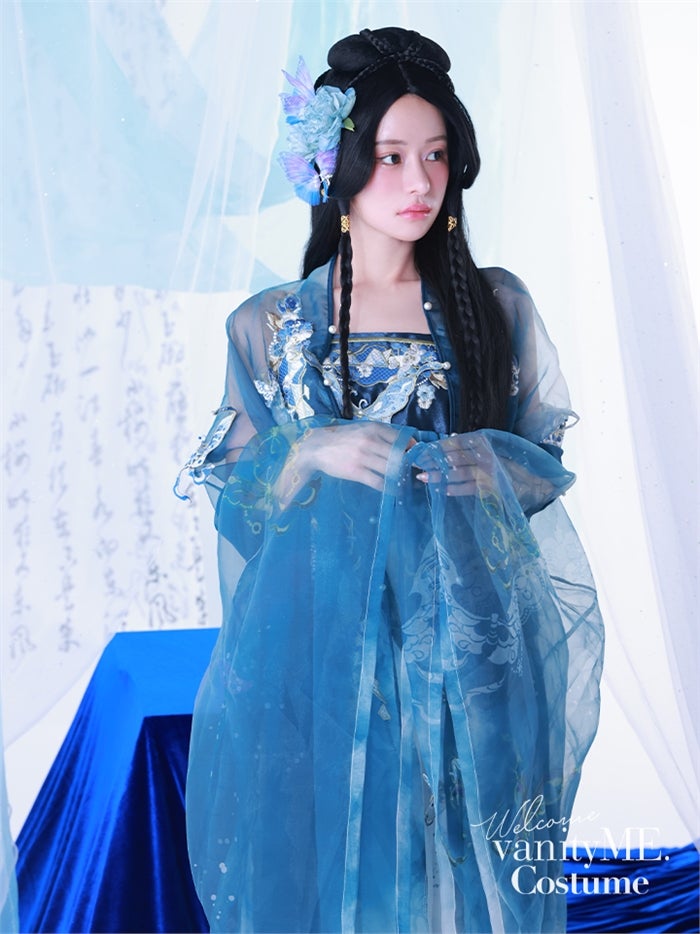 【4点セット】晴藍｜中国コスプレ・漢服衣装 天女 ブルー vcsot-26012