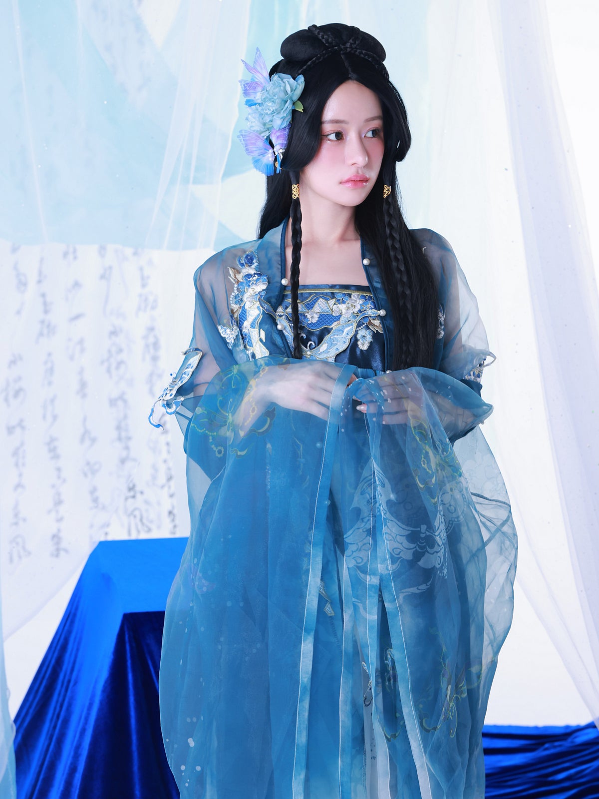 【4点セット】晴藍｜中国コスプレ・漢服衣装 天女 ブルー vcsot-26012