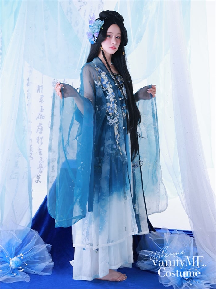 【4点セット】晴藍｜中国コスプレ・漢服衣装 天女 ブルー vcsot-26012