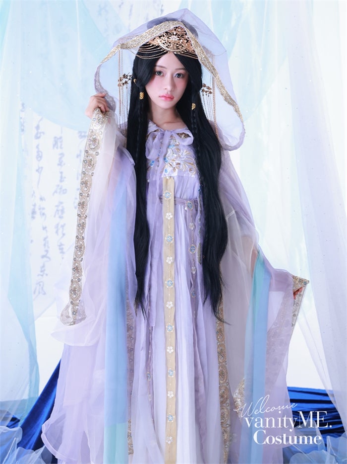 【10点セット】紫煙｜中国コスプレ・漢服衣装 天女 ラベンダー vcsot-26013-1
