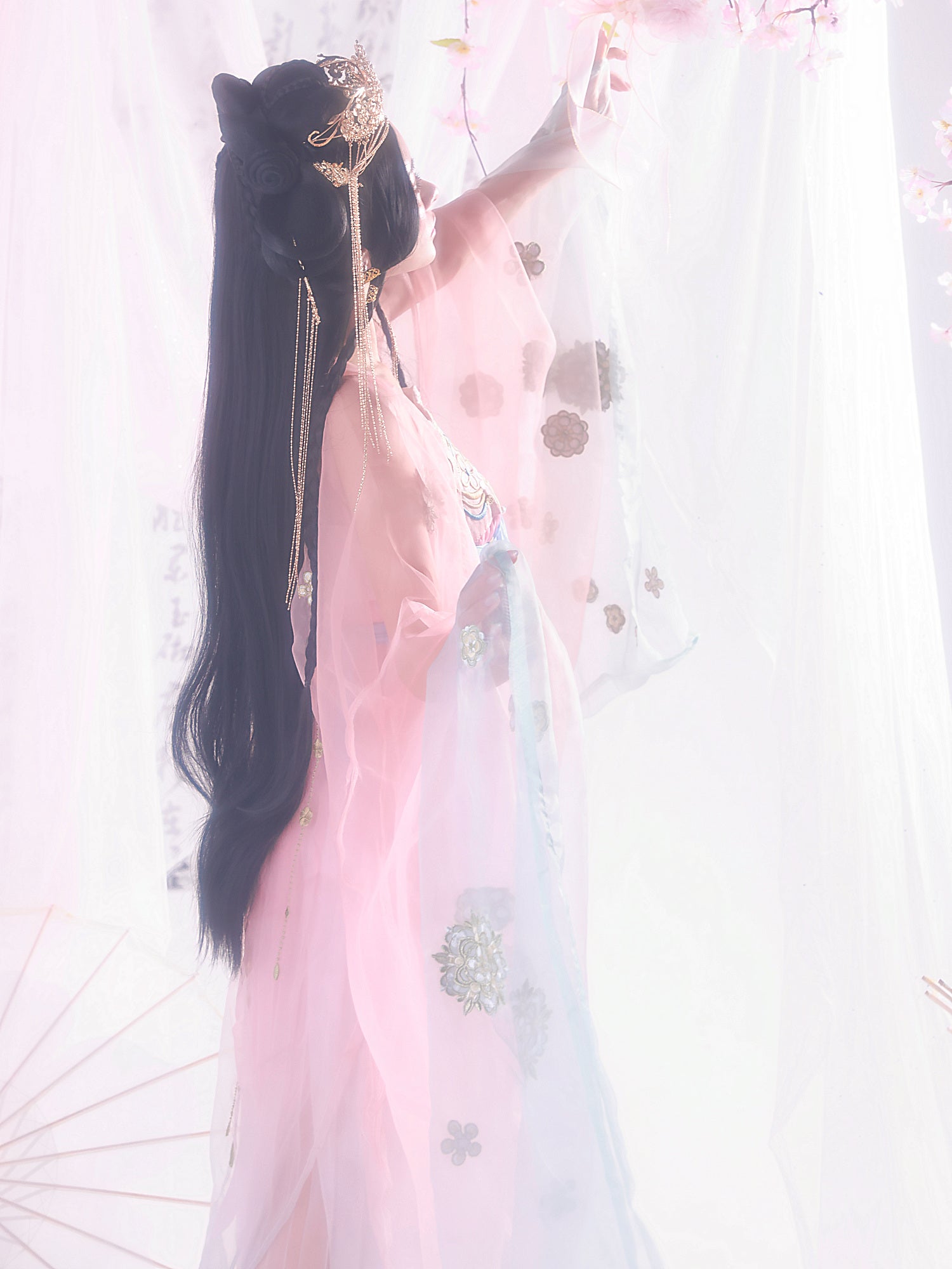 【10点セット】蜜桃｜中国コスプレ・漢服衣装 天女 ピンク vcsot-26013-2