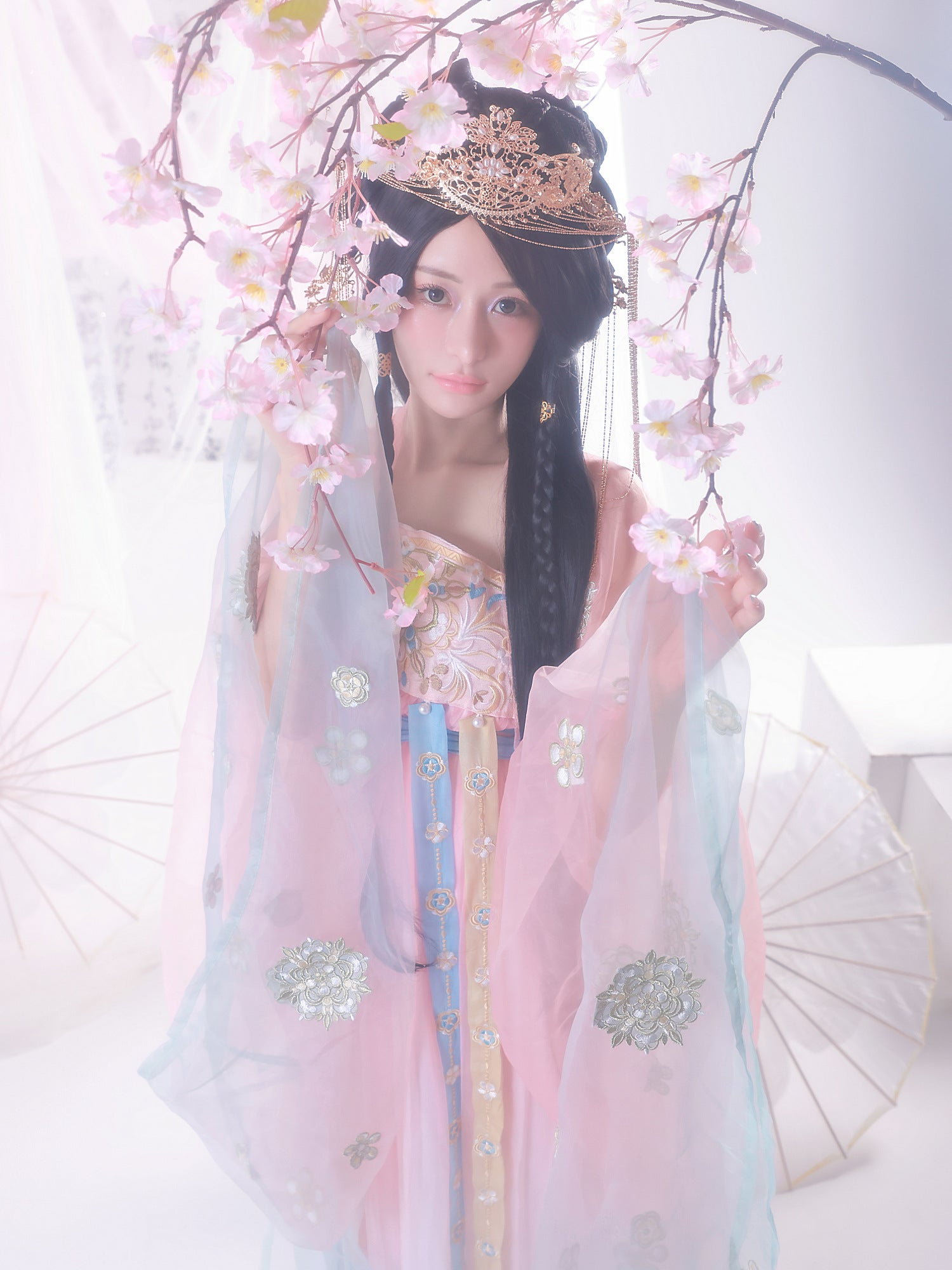 【10点セット】蜜桃｜中国コスプレ・漢服衣装 天女 ピンク vcsot-26013-2