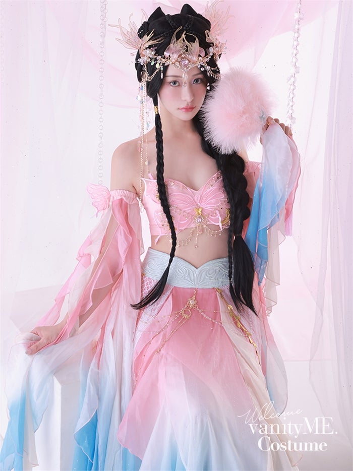 4点セット】淡華｜中国コスプレ・漢服衣装 天女 ピンク vcsot-25041-4