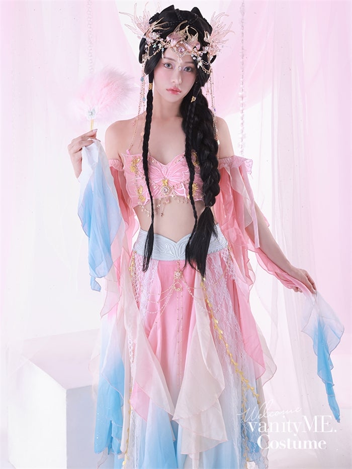 【4点セット】淡華｜中国コスプレ・漢服衣装 天女 ピンク vcsot-25041-4