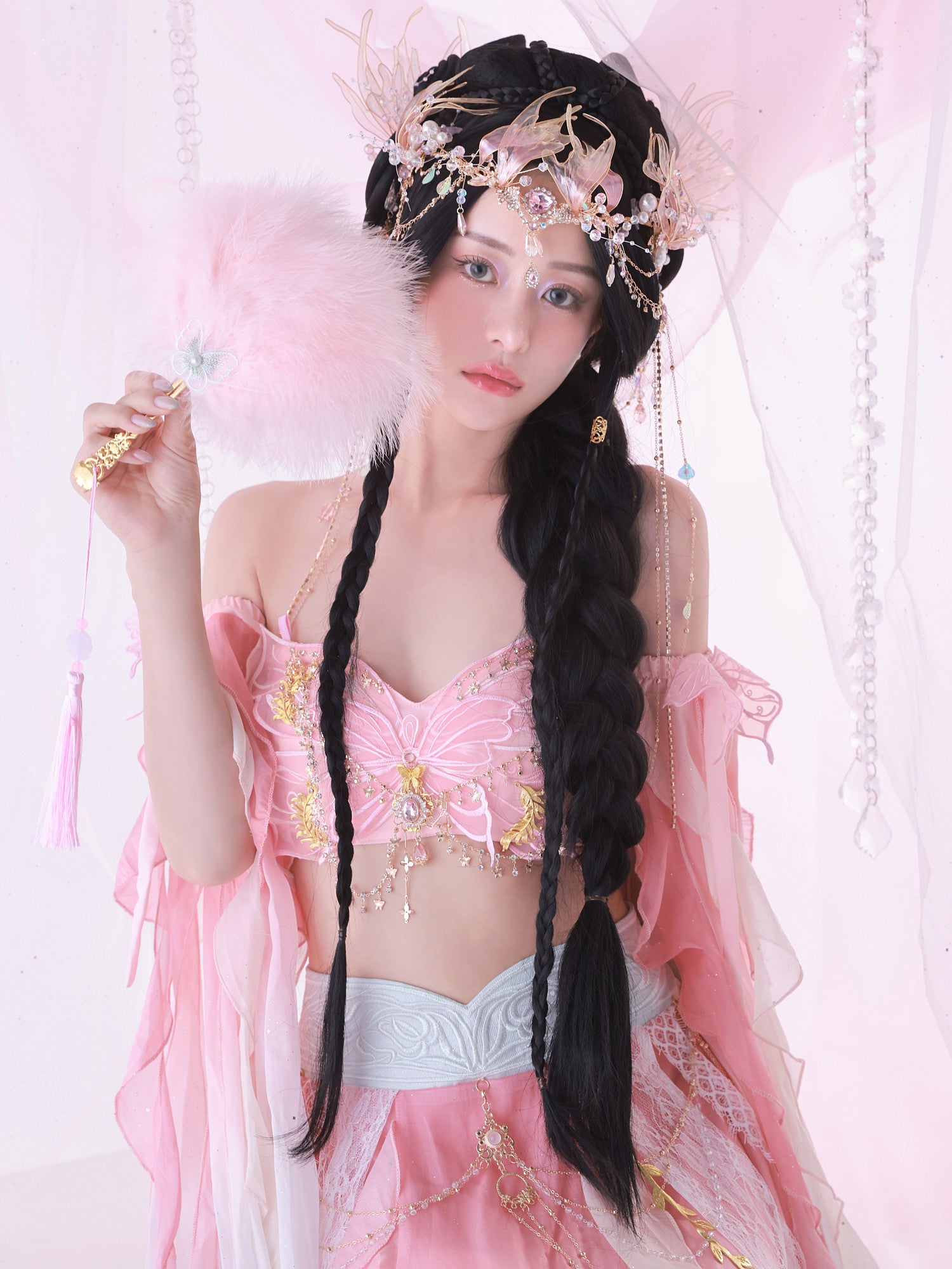 【4点セット】淡華｜中国コスプレ・漢服衣装 天女 ピンク vcsot-25041-4