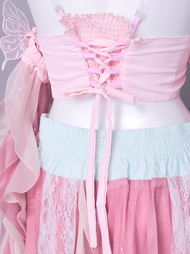 【4点セット】淡華｜中国コスプレ・漢服衣装 天女 ピンク vcsot-25041-4
