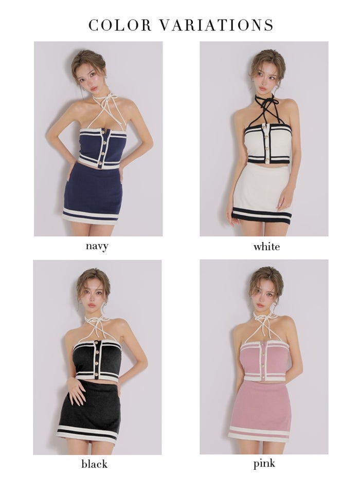 Glossy ローブドフルールグロッシー 【XSサイズあり】 クロスリボンニットセットアップミニキャバドレス（gl4379） gl4379-c