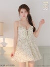 ROBE de FLEURS ローブドフルール 【XS～Lサイズあり】フラワーホルターリボンミニキャバドレス fm4922